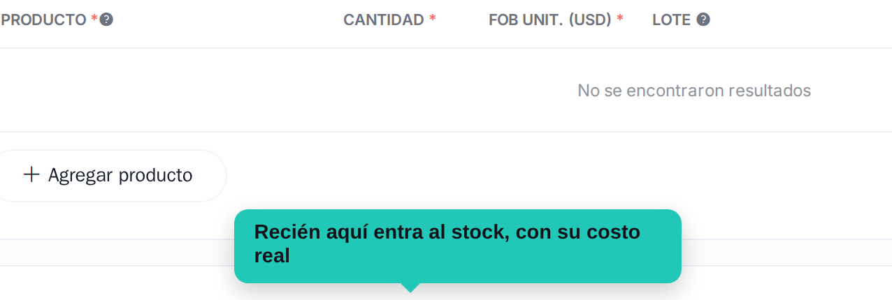 Botón de generar ingreso a almacén señalado