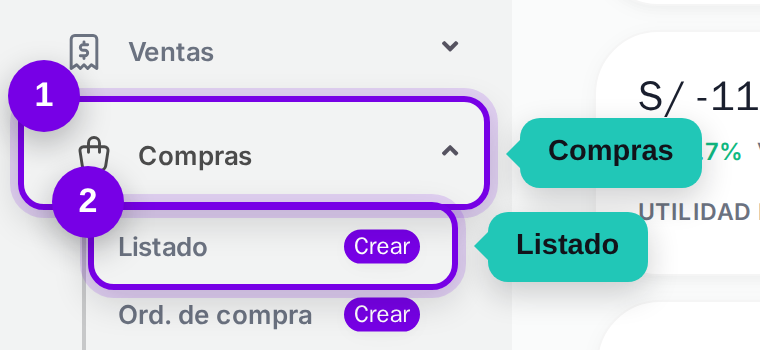 Ubicación del grupo de guías en el menú lateral